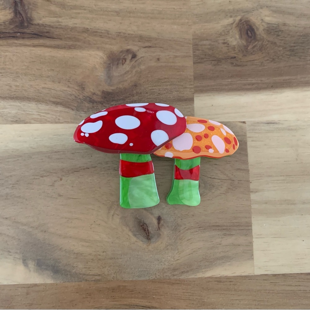 Erstwilder Candy Mushrooms Brooch Pin NWOT